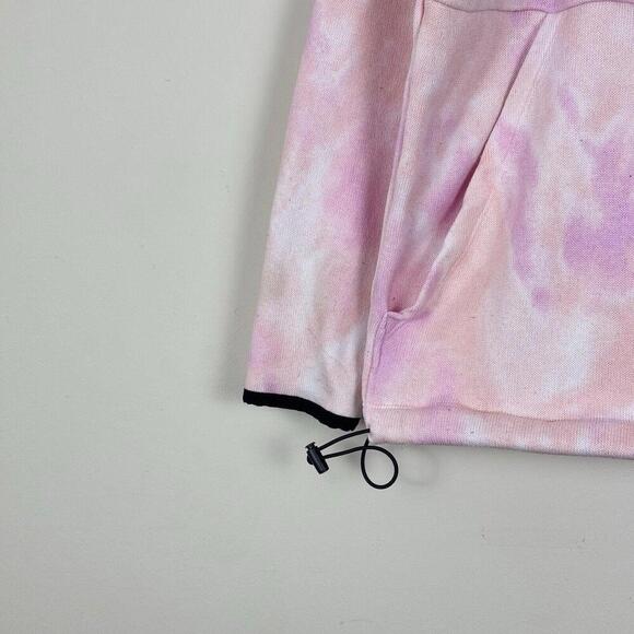 PINK Victoria's Secret Women Sweatshirt Half-Zip Tie-Dye Pockets Pink Size M - Picture 7 of 8